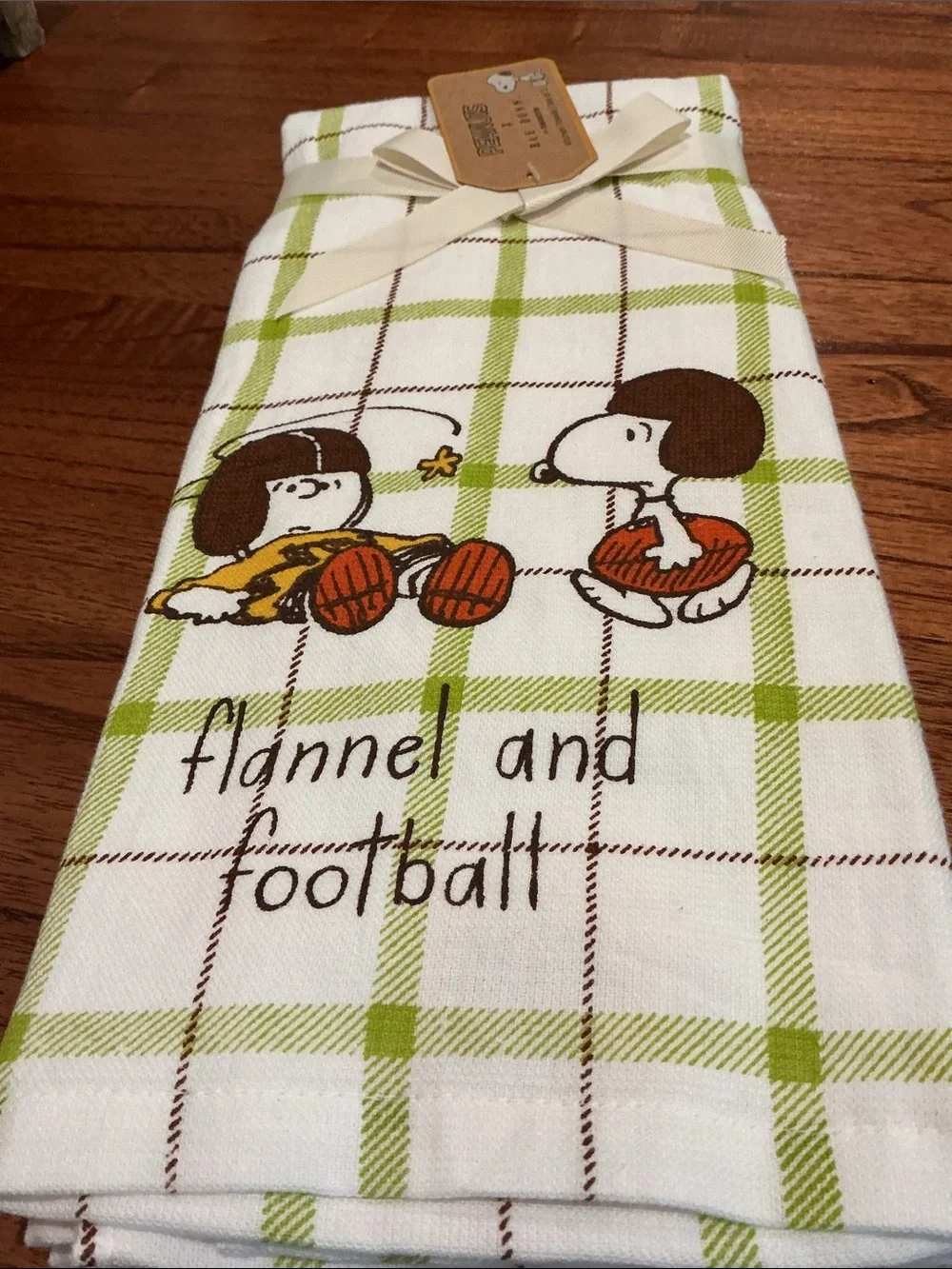 Peanuts x Rae Dunn “flannel and football” Kitchen Towels - Set of 2